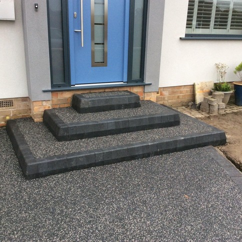 Vesuvian Granite resin steps x 3 recently installed in property in Swansea