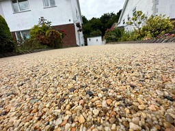 Close up shot of resin mix on driveway of property in Gowerton installed by Swansea Valley Resin Drives